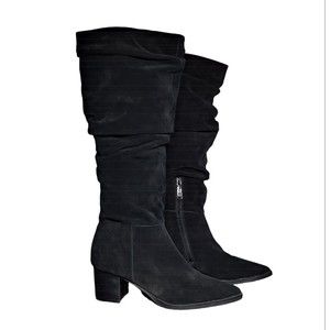 Blondo Tallis Slouch Waterproof Boots Knee High Suede Size 9M Black